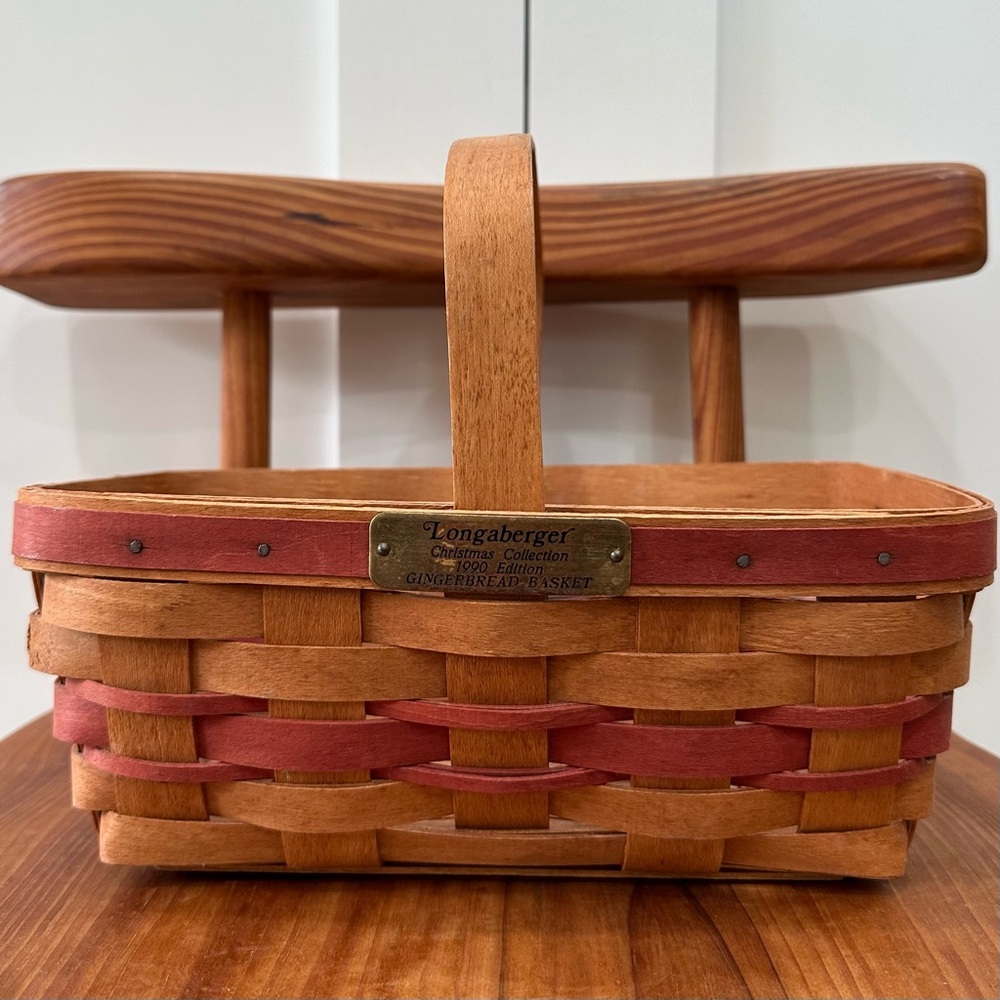 Longaberger Vintage Basket 1990 Edition Gingerbread Basket Home Decor